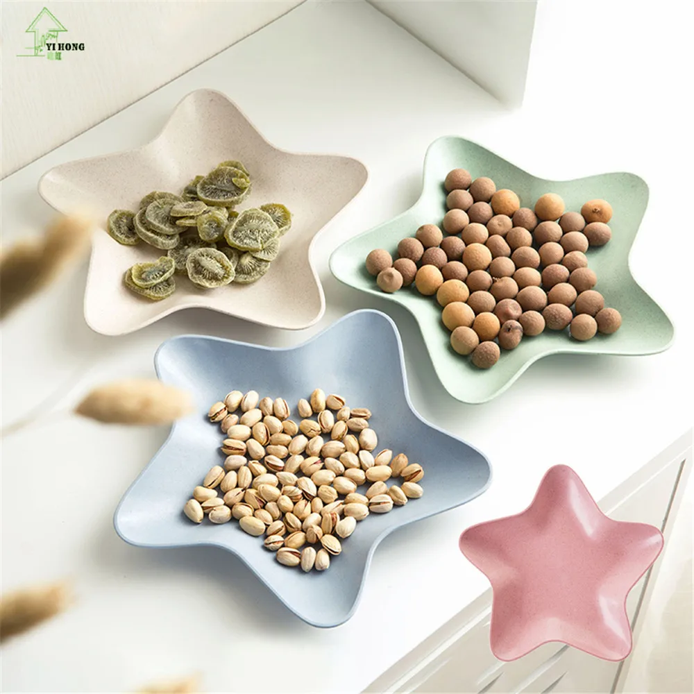 

YI HONG Popular star shape Plastic Fruit Bowl Dumplings Dish Disc Tool Plates Tableware A1208c