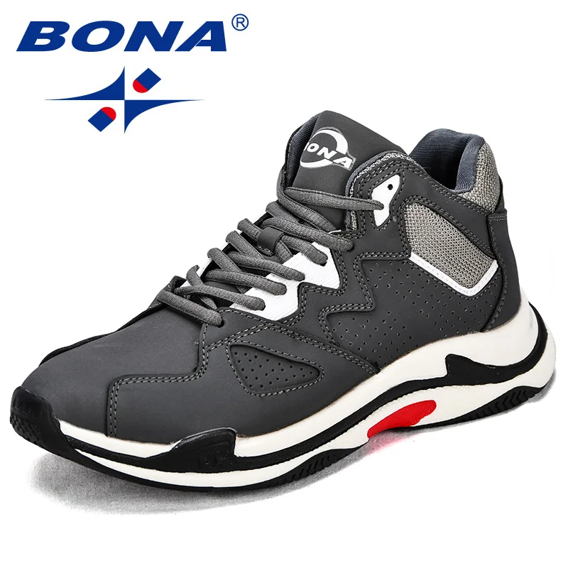 

BONA New Fashion Style Men Casual Shoes Cow Leather Lace Up Men Sneakers Comfortable Outdoor Men Flats Light Fast Free Shipping