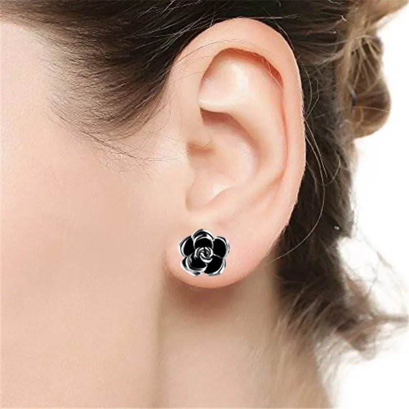 ROXI бренд romad розовые золотые для ушей серьги гвоздики женщин Анти аллергия черное