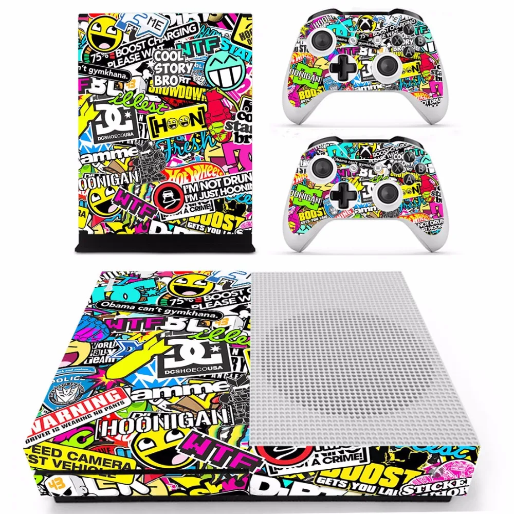 

2017 Hoonigan Full Body Skin Sticker Cover Protector Decal for XBOX ONE Slim Console Kinect and 2 Controller Skins xbox one S