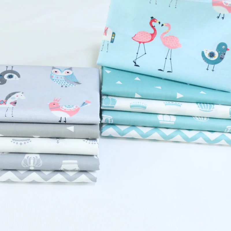 Сова Корона твиловая, хлопковая ткань салфетка в стиле пэчворк ткань комплект четверть квадратного ярда ручной работы DIY лоскутное шитье текстильного материала