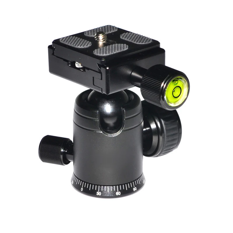 New Aluminum Alloy Camera Tripod Ball Head With Removable Quick Release Plate 1/4" Screw For