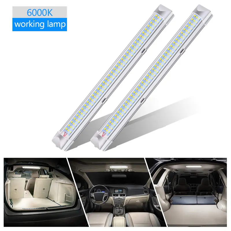 

2 Pcs LED Car Interior Strip Light Bar Lamp Lighting for Truck Trailer Camping NJ88