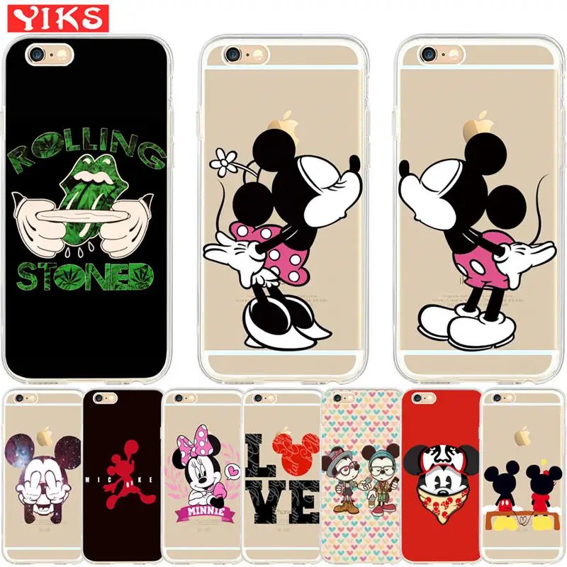 

Cute Mickey Minnie couple Case Coque for iPhone X XS 8 7 6 6S Plus 5 5S SE Case Cover for iPhone 6 6S 7 8 fundas Capinha Etui