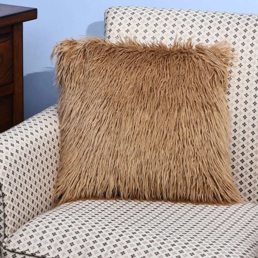 Искусственный мех длинный плюшевый чехол для подушки диванная подушка для автомобиля украшение дома мягкая и удобная декоративная наволочка для длинных волос