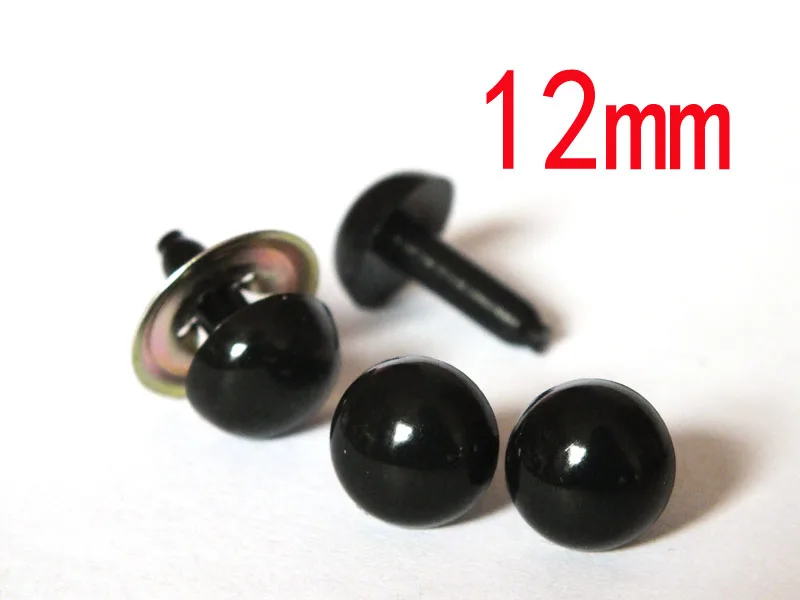 free shipping!!  12mm Craft Plastic Black Safety Eyes Dolls Toy Doll For DIY Making Doll Accessories 10pcs diy craft 13 styles luggage feet pads plastic stud suitcase stand feet bag replacement bag feet luggage accessories