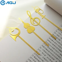 AAGU 1 шт. Новинка Kawaii милые золотые Музыкальные инструменты металлические маркеры для книг Закладка для книг скрепки канцелярские принадлежности