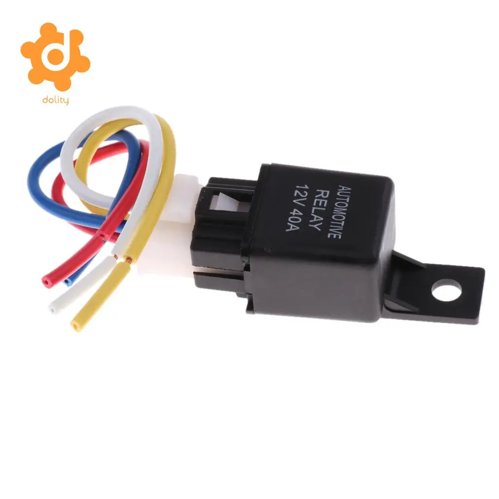  4 Pieces Car 12V 40A 4 Pin SPST Air Conditioning Relay with Harness Socket