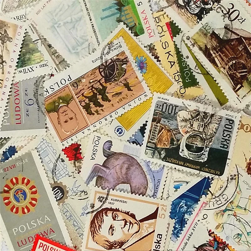 100 шт./лот почтовые марки Poland без повторов все б/у для сбора|Штампики| |