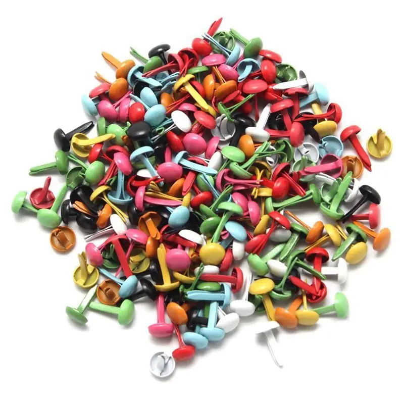 Набор из 200 мини парижских крепежных деталей многоцветный бумажные штампы для скрапбукинга DIY инструмент 4,5 мм - Цвет: Multi