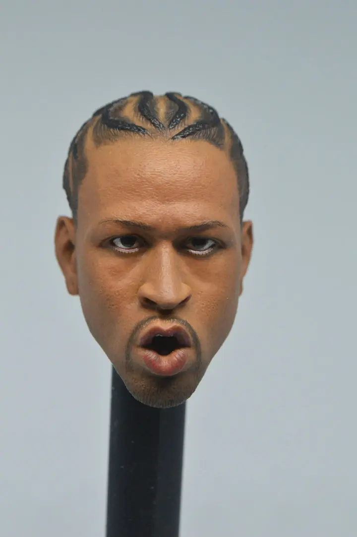 HOT FIGURE TOYS 1/6 Scale Allen Iverson Enterbay head headplay Custom HOT FIGURE TOYS 1/6 Scale Allen Iverson Enterbay head headplay Custom