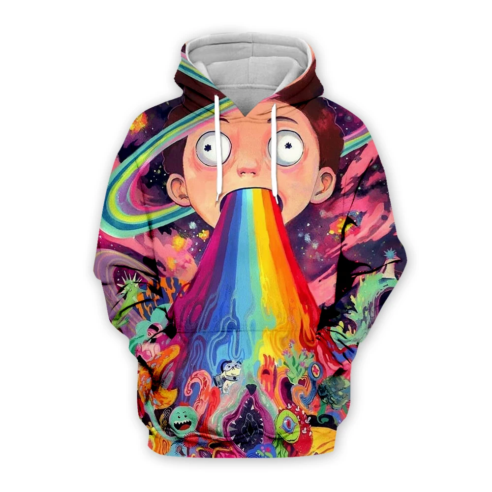 

New Galaxy 3D Sweatshirts Hip Hop Men/Women Funny Print Rick and Morty painting 3d hoodies Crazy Scientist zipper Hooded Tops