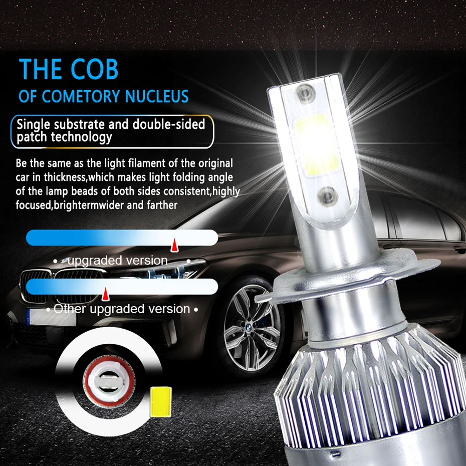 Автомобильные лампочки светодиодные H4 H7 9003 HB2 H11 LED H1 H3 H8 H9 880 9005 9006 H13 9004 9007