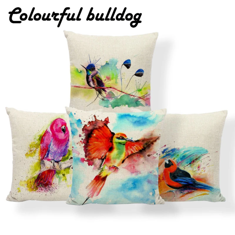 

Animal Bird Hummingbird Cushion Peacock Flamingos Pillow Man Cave Anniversary Gift For Couples Dakimakura Red 17.7inch Polyester