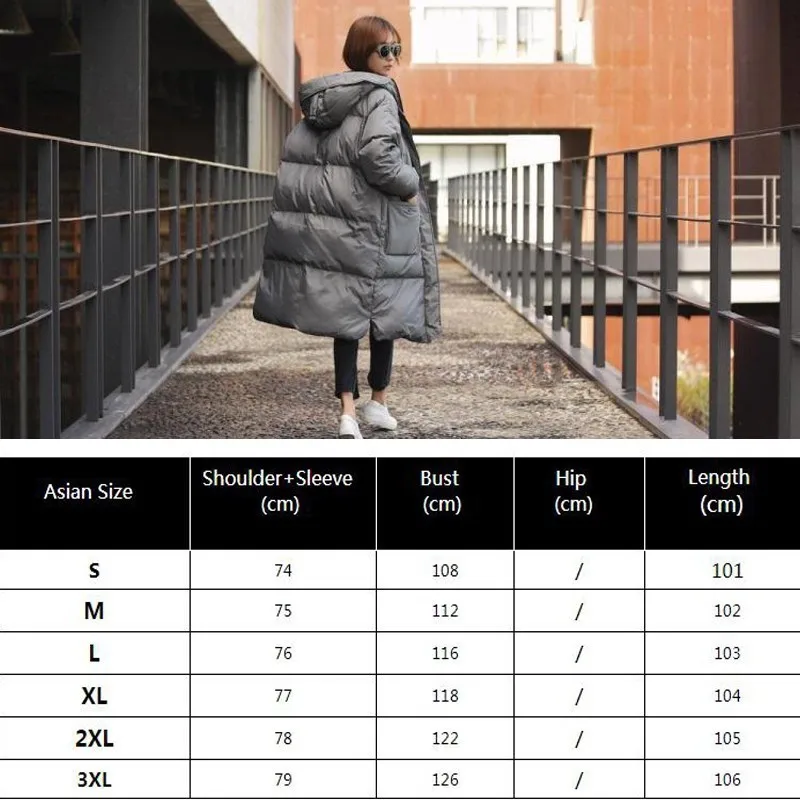 Winter Jacket Woman 2018 Loose Plus Size Hooded Parka Casual Warm Long Outerwear Down Cotton Coat Long Puffer Jackets Okb374