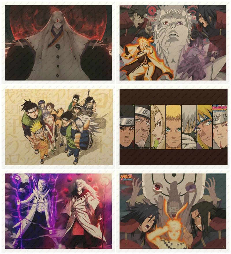

Uzumaki Naruto Poster Wallpaper Anime Paintings Dormitory Surrounds Uchiha Itachi Yellow Kraft Poster/Wall sticker