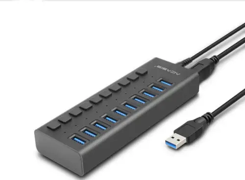 Acasis 10-портовый USB 3,0 разветвитель с Питание многоинтерфейсный концентратор расширения