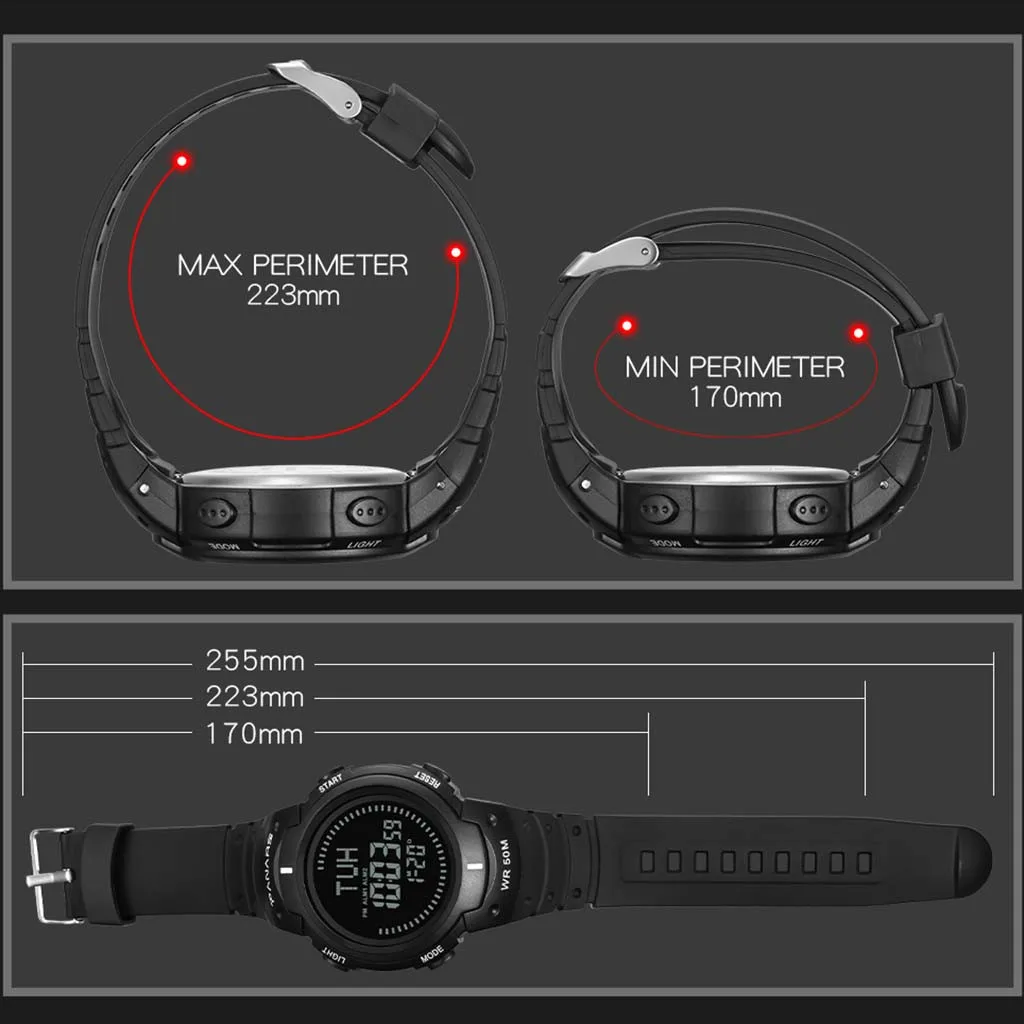 Цифровые электронные спортивные часы военный водонепроницаемый светодиодный часы для компаса
