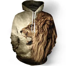 Fashion lion hooded shirts font b men b font printed 3d font b hoodies b font