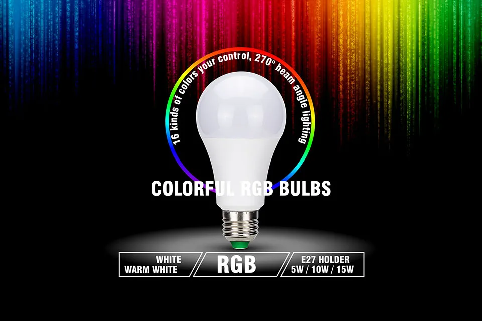 E27 светодиодный 16 цветов меняющий RGB 5 Вт 10 Вт 15 Вт 220 В RGB Волшебная Праздничная лампа светодиодный светильник Точечный светильник Радиочастотный пульт дистанционного управления функция памяти