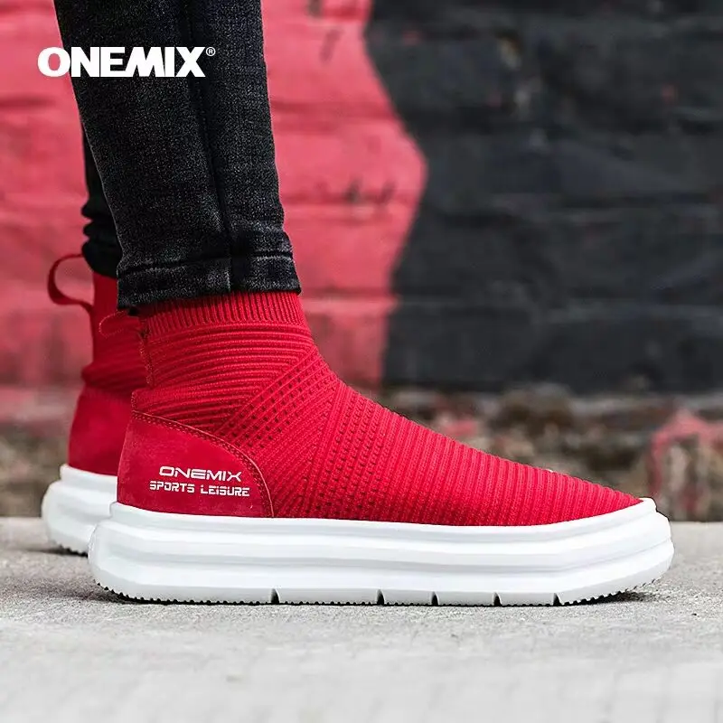 ONEMIX/женские кроссовки с высоким берцем; дышащая трикотажная Летняя обувь на плоской подошве; женская обувь на платформе; женская повседневная обувь для прогулки; ботинки