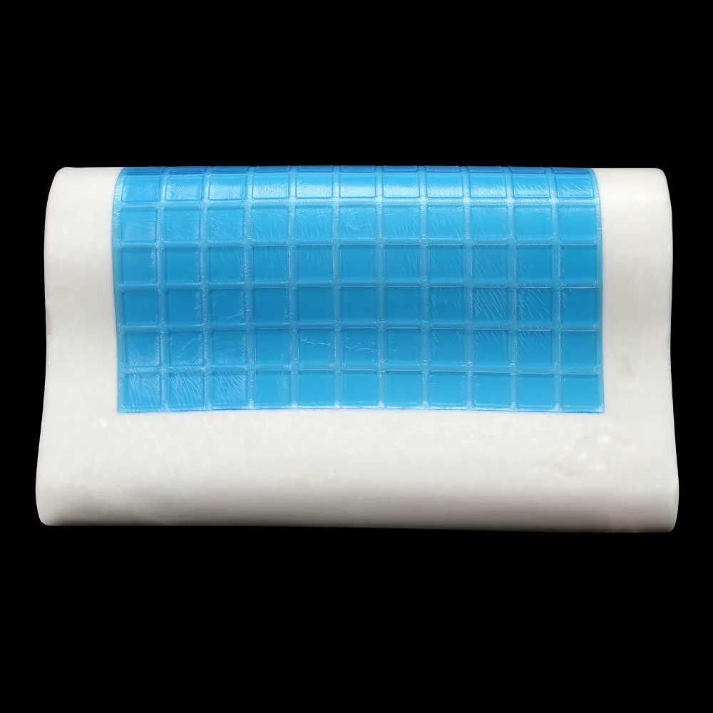 New 2pc Supreme High Density Memory Foam Pillow Contour Cool Gel Top with Cover-in Bedding ...