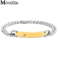 Moorvan женский браслет классический милый золотой цвет id маленький горный хрусталь для вечерние ювелирные изделия с вырезами 21 см 7 мм VB110