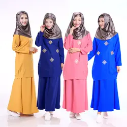 2016 Мода Абая мусульманские для девочек длинное платье Турецкий женская одежда паранджу Дубай арабские djellaba костюмы с юбкой комплект