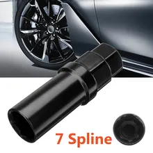 Nero 7 Sided Spline Tuner Lug Dado di Bloccaggio Presa di Rimozione Chiave In Acciaio Strumento