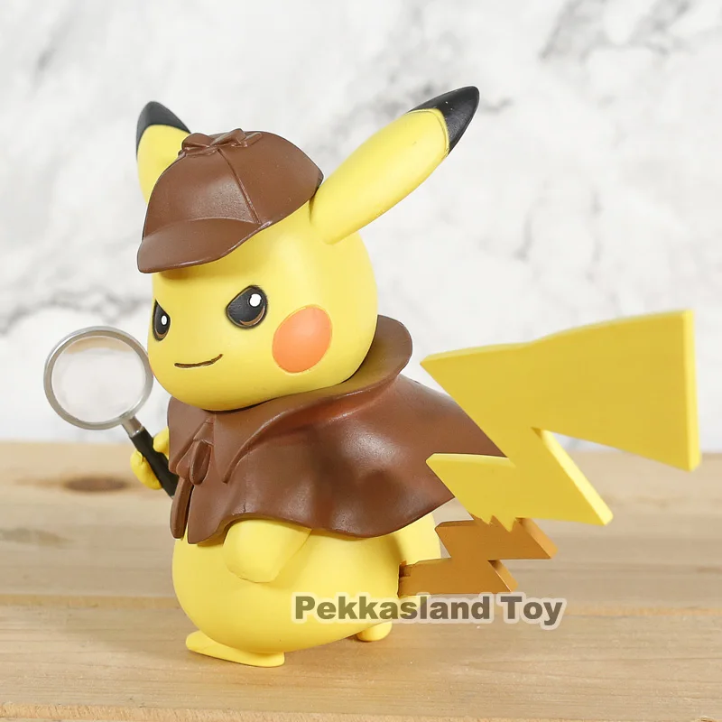

Anime detective Pikachu Run Model PVC Collectible Decoration Doll Toys Gift