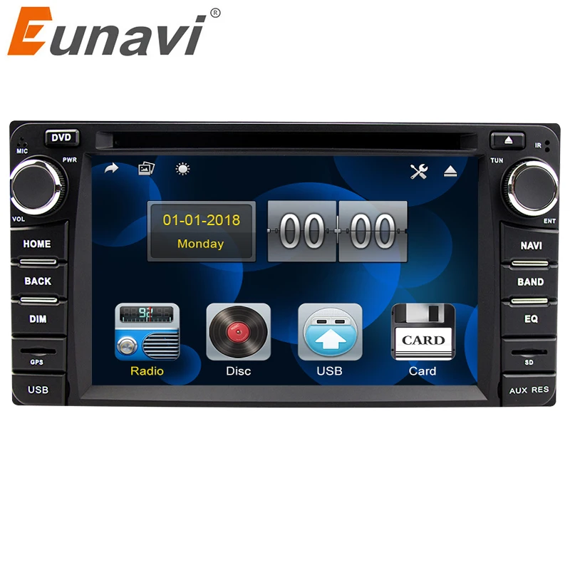 Eunavi 2din автомобильный dvd радио плеер для Toyota Hilux VIOS старый Camry Prado RAV4 2003 2008 gps
