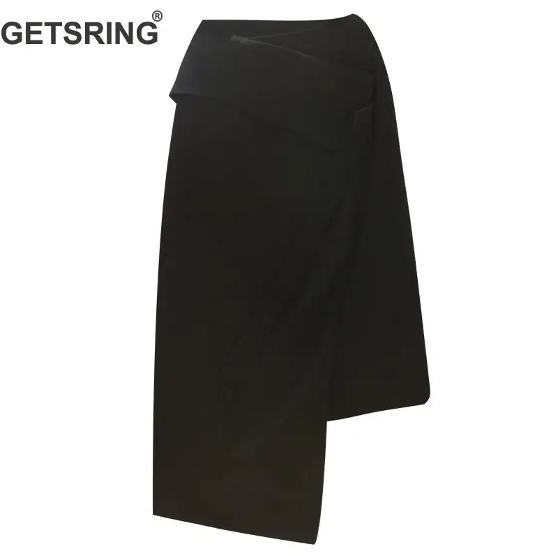 Mujer Casual Vendaje Alta Moda Asimetría Negro Irregular Faldas Falda Getsring De Cintura 2019 Las Black Mujeres Nueva dF4dZA