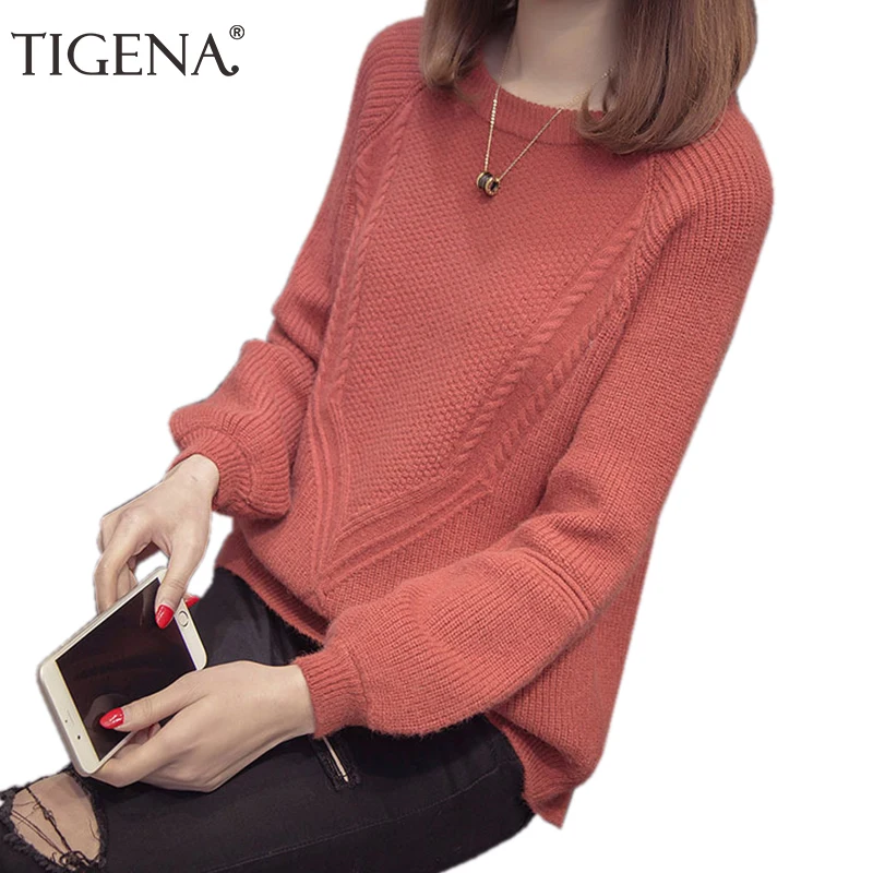 Goede TIGENA 2018 Herfst Winter Jumper Vrouwen Truien En Pullovers Casual Lange Mouwen Gebreide Trui En Trui Vrouwelijke Pull Femme