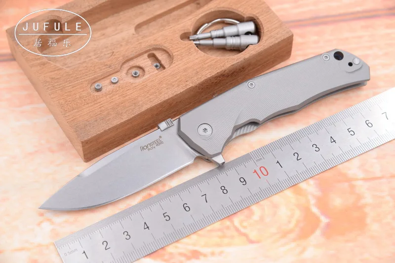 JUFULE сделано LionSteel MOLLETTA TRE углеродное волокно Титан M390 шарикоподшипник Флиппер складной походный Открытый EDC инструмент кухонный нож