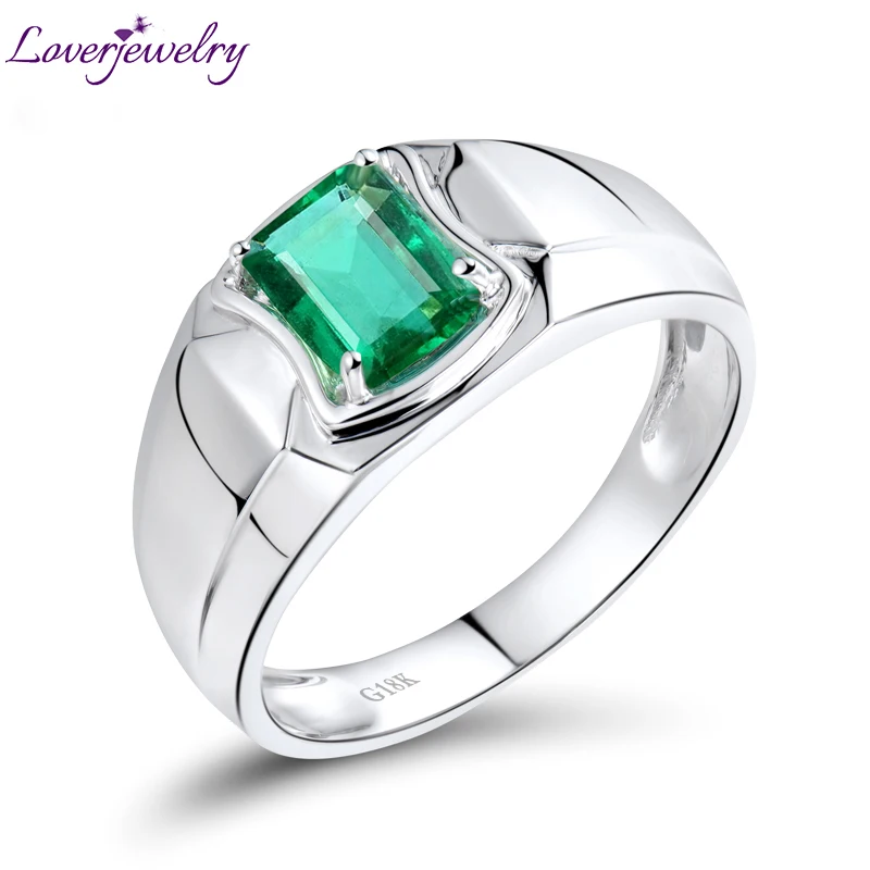 Buy Loverjewelry Men New Style Emerald Rings 18K White