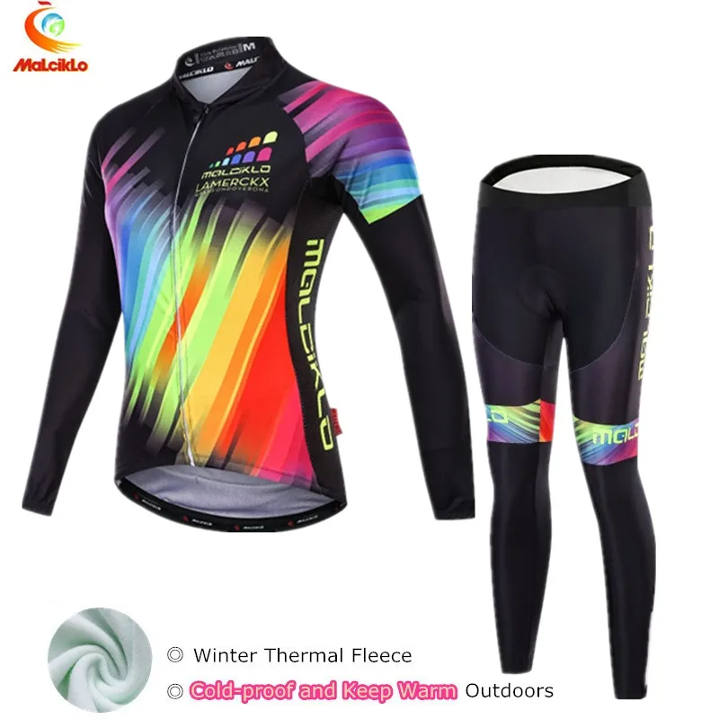 

Malciklo Cold-proof Keep Warm Fleece Winter Cycling Clothing Women Cycling Jersey Bike Abbigliamento Ciclismo Invernale 2018