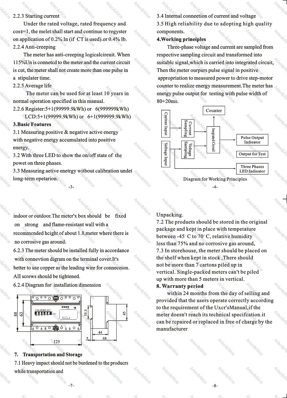 10(100) 2*120 V/208 V 60 HZ двухфазный Три провод din rail кВтч Ватт-час на din-рейку счетчик энергии ЖК-дисплей дисплей