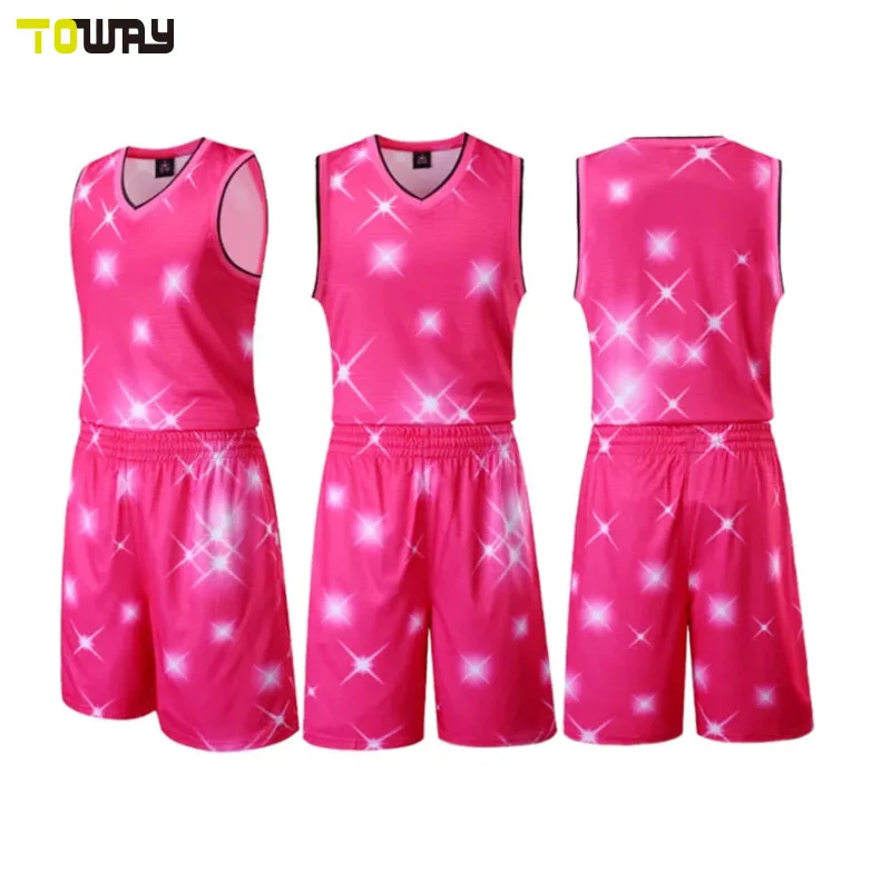 pink sublimation basketball jersey