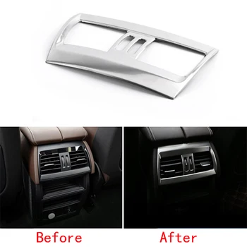 

Chrome plate Stainless Steel Armrest Box Rear Air Vent Outlet Cover Trim For BMW X5 F15 2014-2017 & X6 F16 2015-2017