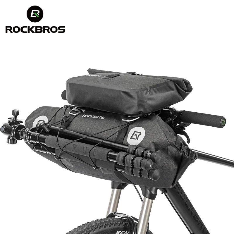 ROCKBROS, велосипедная корзина с передней трубкой, Большая вместительная сумка, водонепроницаемая, MTB, велосипедная сумка на руль, передняя рама, Pannier, Аксессуары для велосипеда