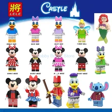 Для друзей Микки уникитти Мультфильм Дональд Дак Дейзи Принцесса мермаи утка Тинкер Минни Маус строительные блоки Фигурки игрушки