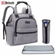 BRINCH Multifunctional Diaper Bag For Mother Baby Nappy Bag Backpack Large Capacity Mummy Bag With Changing Pad Stroller Straps