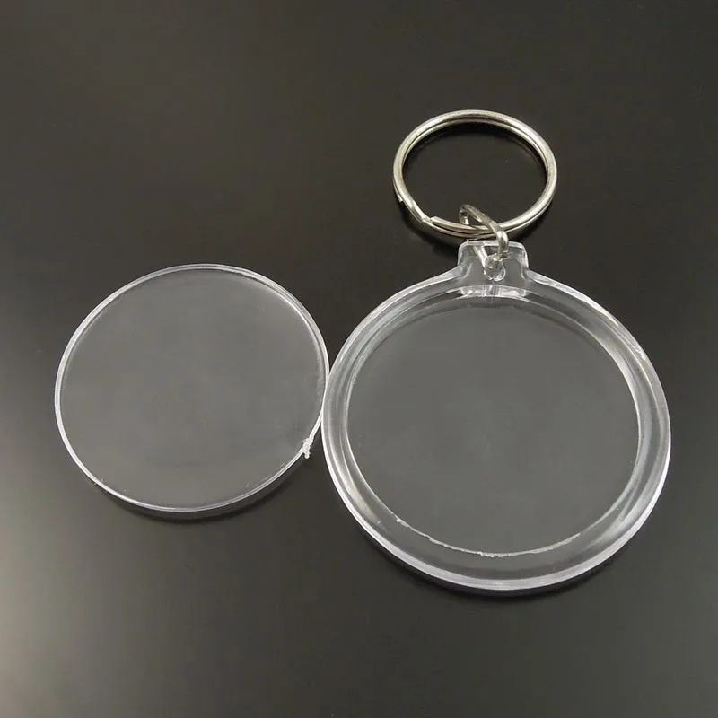8pc/lot Apple Shape Blank Acrylic Keychains Insert Photo Frame Keyring