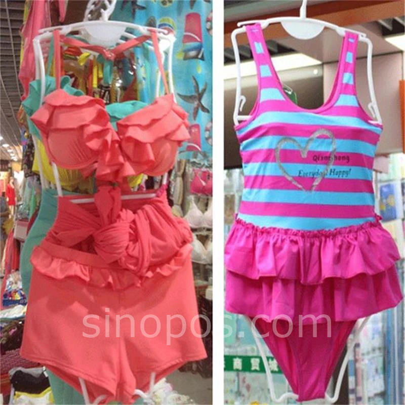 Adult Swimwear Economy Frame Hanger, swim wear suit set plastic rack bodice lingerie bikini display hook pajama clothing 3D form 6