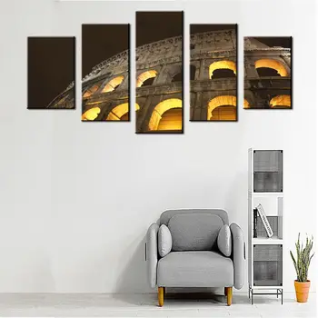 

Extra Large Colosseum Landmarks Print Contemporary Painting Living Room 5 Panels Wall Art for Home Decor Bedroom Decoration Gift