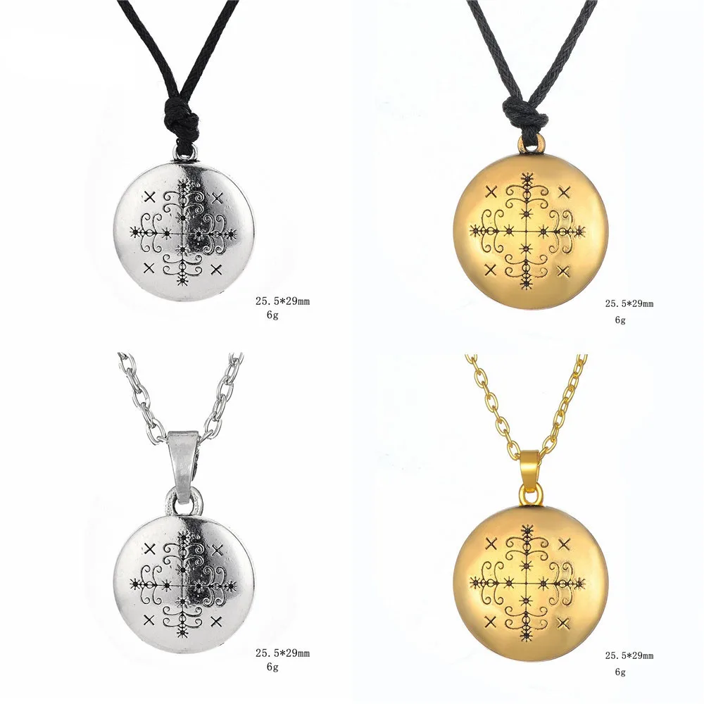 

10PCS Ancient Silver Vintage Voodoo Link Chain Necklaces Ritual Altar Pendant Talisman Choker Amulet Statement Necklace