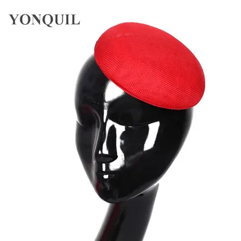 

red imitation sinamay 15CM fascinator base party hats DIY hair accessories cocktail headwear bridal hats wedding millinery New