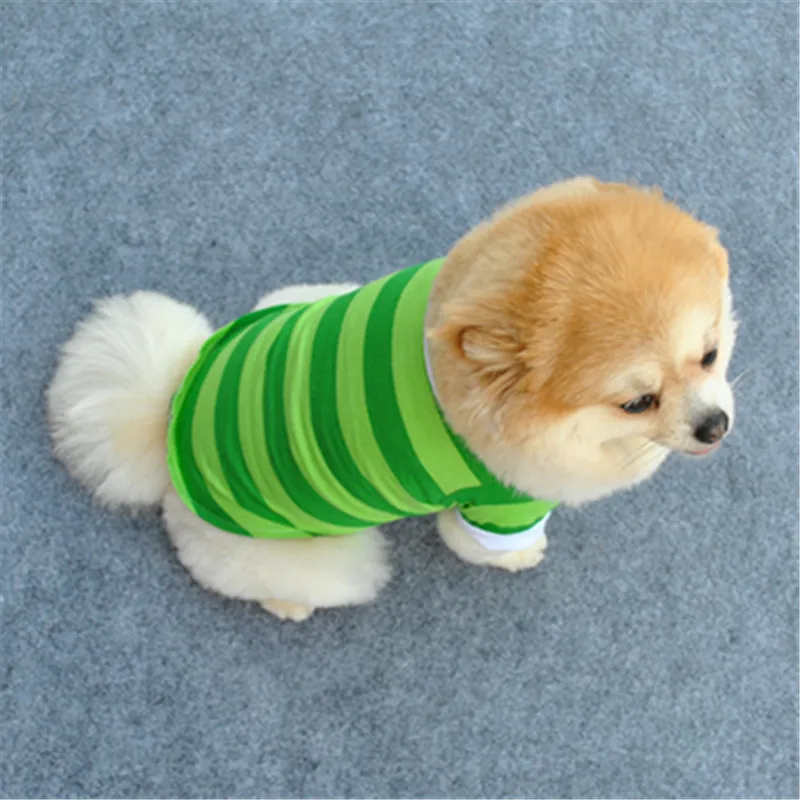 

Home Pet Dog Clothes for Small Dog T-shirts Puppy Sport Soccer Jersey Cat Striped Vest Outfit Spring Pet Coats