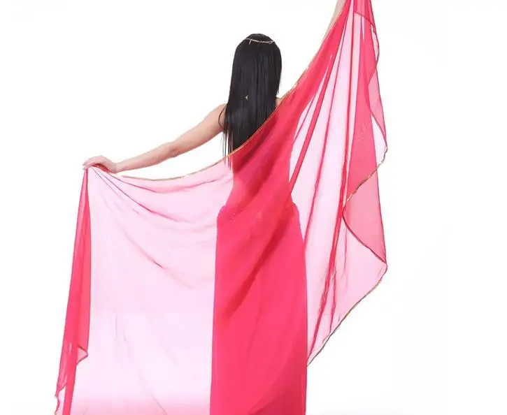 250*120cm Stage Performance Belly Dance Scarf Shawl Light Texture Half Circle Veils Professional Women Belly Dance Veil Chiffon
