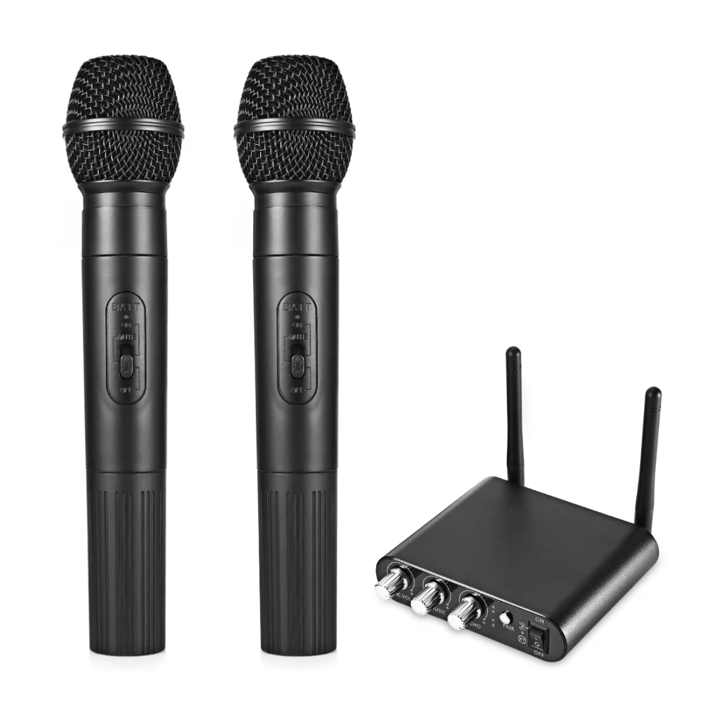

Mesuvida K38 2PCS UHF Wireless Microphone Bluetooth Matched Pair Microphone for iOS Android Windows Computer TV Box